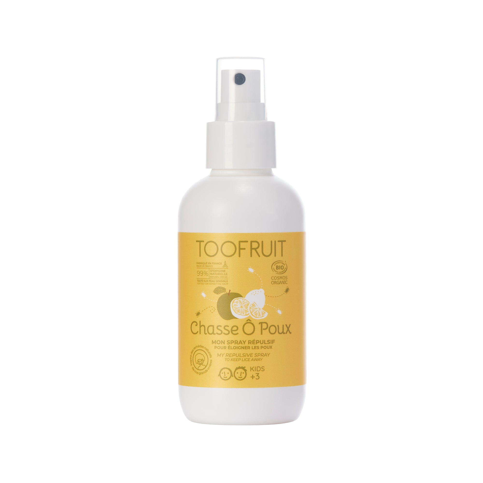 TOOFRUIT CHASSE O POUX SPRAY MBROJTES KUNDER PARAZITEVE TE FLOKEVE - MOLLE & LIMON 125ML